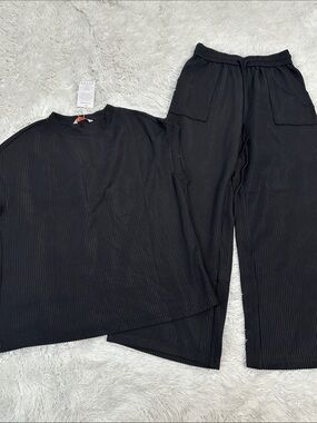 🌴 NWT Kirundo Ribbed Blouse & Wide Leg Pant Set